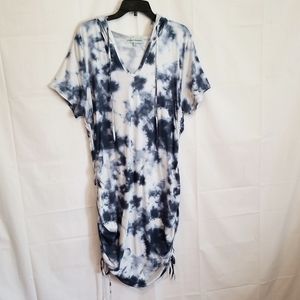 Tye Dye Hooded Short Sleeve Dress